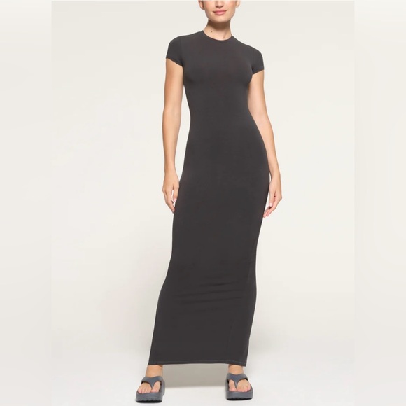 SKIMS Dresses & Skirts - SKIMS New Vintage T-Shirt Long Maxi Dress in Ash Gray Size Large NWOT